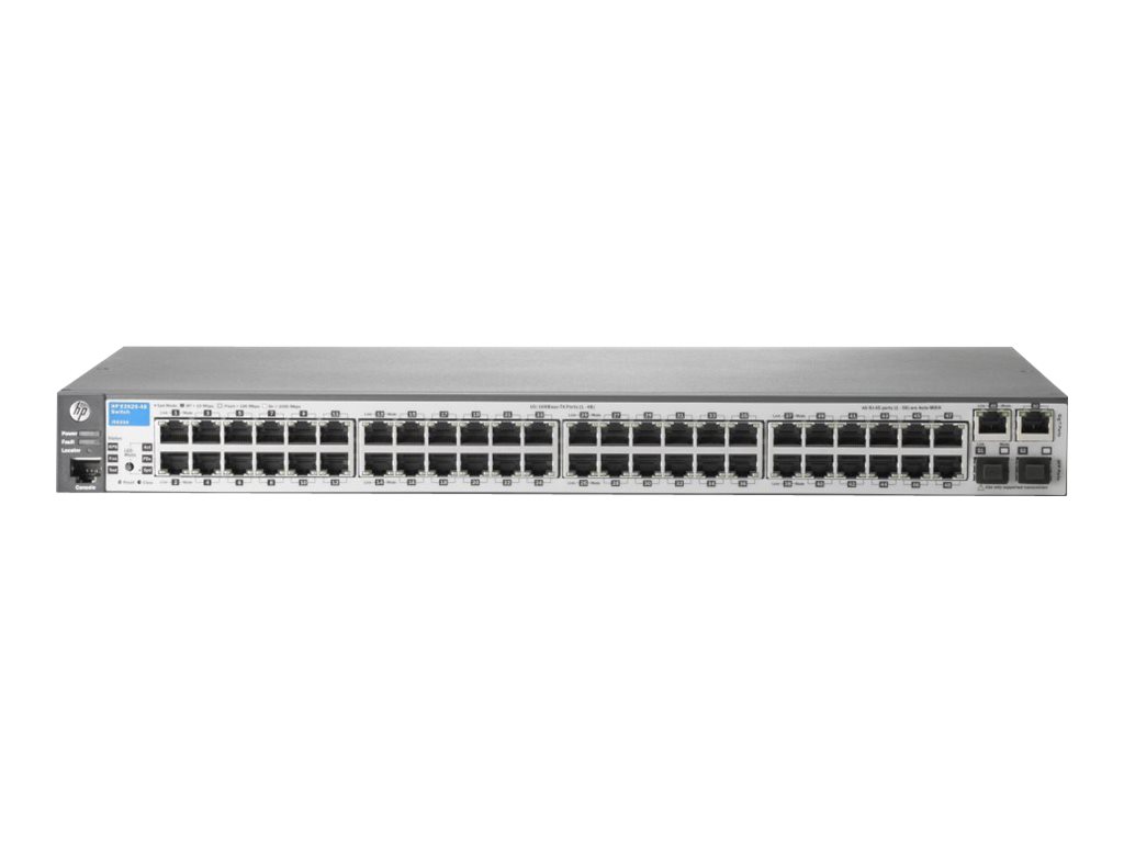 HPE Aruba 2620-48 - Conmutador - L4 - Gestionado - 48 x 10/100 + 2 x 10/100/1000 + 2 x SFP - montaje en rack