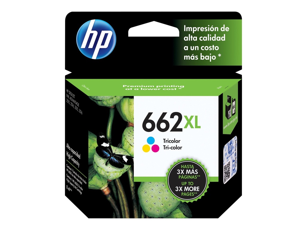 HP 662XL - Alto rendimiento - color (cian, magenta, amarillo) - original - Ink Advantage - cartucho de tinta - para Deskjet 1516, Ink Advantage 15XX, Ink Advantage 26XX, Ink Advantage 46XX
