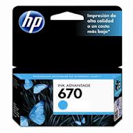 HP 670 - Cián - original - Ink Advantage - cartucho de tinta - para Deskjet Ink Advantage 3525, Ink Advantage 4615, Ink Advantage 4625, Ink Advantage 5525