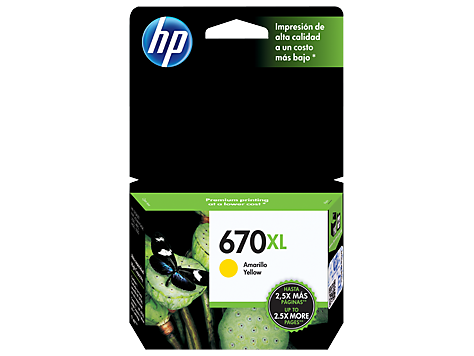 HP 670XL - Alto rendimiento - amarillo - original - Ink Advantage - cartucho de tinta - para Deskjet Ink Advantage 3525, Ink Advantage 4615, Ink Advantage 4625, Ink Advantage 5525