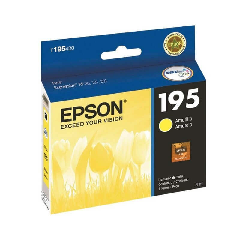 Epson T195 - Amarillo - original - cartucho de tinta - para Expression XP-101, XP-201, XP-211