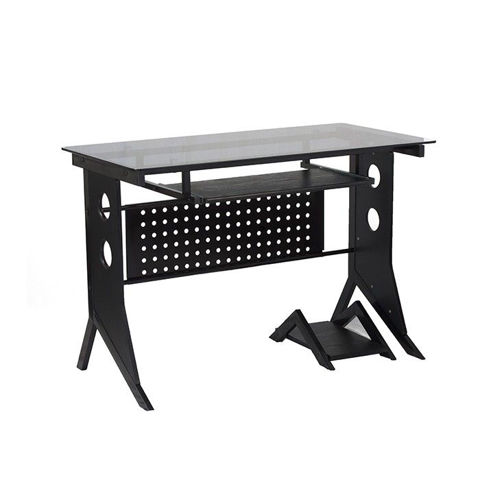 Computer Desk Black with Tempered Glass Top Xtech CT-1211