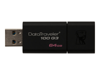 Kingston DataTraveler 100 G3 - Unidad flash USB - 64 GB - USB 3.0 - negro