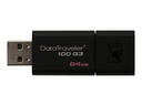 Kingston DataTraveler 100 G3 - Unidad flash USB - 64 GB - USB 3.0 - negro