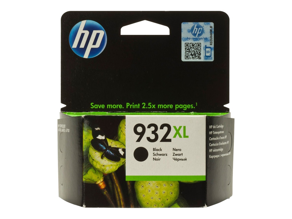 HP 932XL - Alto rendimiento - negro - original - cartucho de tinta - para Officejet 6100, 6600 H711a, 6700, 7110, 7510, 7610, 7612