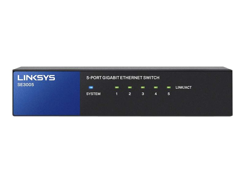 Linksys SE3005 - Conmutador  - sin gestionar - 5 x 10/100/1000 - sobremesa, montaje en pared - 2 años de garantía 