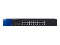 Linksys SE3024 - Conmutador  - sin gestionar - 24 x 10/100/1000 - sobremesa, montaje en rack - 2 años de garantía 
