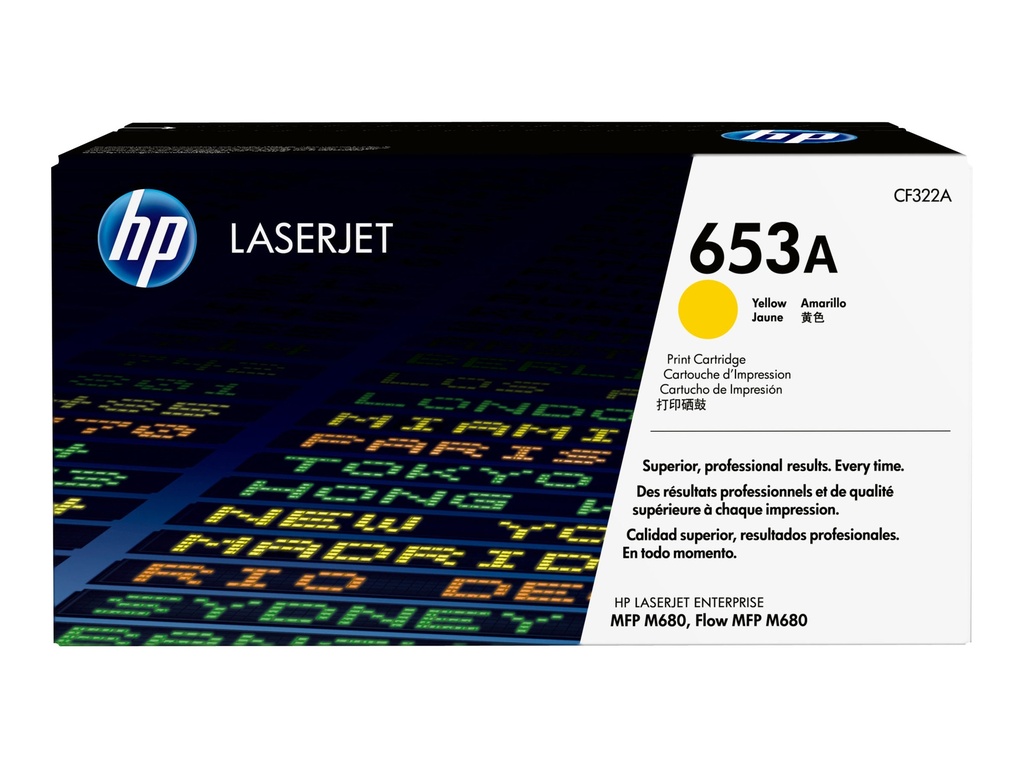 HP 653A - Amarillo - original - LaserJet - cartucho de tóner (CF322A) - para LaserJet Enterprise MFP M680dn, MFP M680f; LaserJet Enterprise Flow MFP M680z