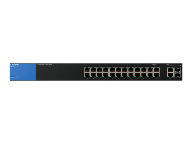 Linksys Smart LGS326 - Conmutador  - Gestionado - 24 x 10/100/1000 + 2 x Gigabit SFP combinado - montaje en rack - ca 100/230 V - 2 años de garantía 