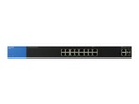 Linksys Smart LGS318 - Conmutador  - Gestionado - 16 x 10/100/1000 + 2 x Gigabit SFP combinado - montaje en rack - ca 100/230 V - 2 años de garantía 