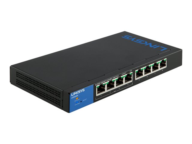 Linksys Smart LGS308P - Conmutador  - Gestionado - 8 x 10/100/1000 (PoE+) - sobremesa - PoE+ - ca 100/230 V - 2 años de garantía 
