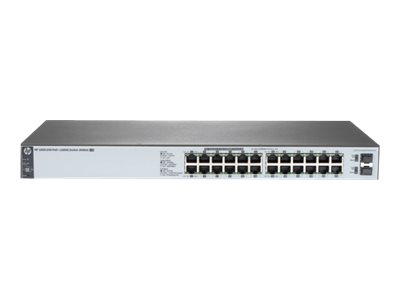 HPE 1820-24G-PoE+ (185W) - Conmutador - Gestionado - 12 x 10/100/1000 (PoE+) + 12 x 10/100/1000 + 2 x Fast Ethernet/Gigabit SFP - sobremesa, montaje en rack - PoE+ (185 W)