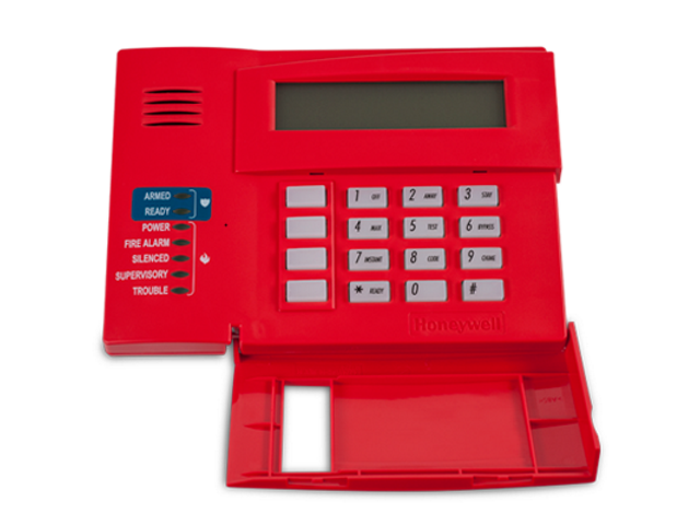 Honeywell - Keypad - 6160CR-2 - Cuatro teclas de función programables - Sonda incorporada - Gran pantalla fácil de leer - Puerta extraíble roja - Físico 5.250 "W x 7.437" H x 1.312 "D