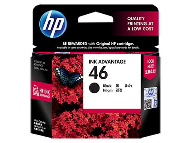 HP 46 - Negro - original - Ink Advantage - cartucho de tinta - para Deskjet Ink Advantage Ultra 2529, Ink Advantage Ultra 4729