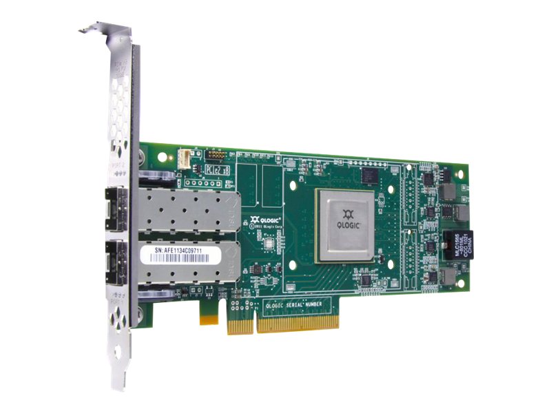 HPE StoreFabric SN1000Q 16Gb Dual Port - Adaptador de bus de host - PCIe 3.0 x4 perfil bajo - 16Gb Fibre Channel x 2 - para Modular Smart Array 2040; ProLiant DL360p Gen8, DL385p Gen8, ML350p Gen8; StoreEasy 3850