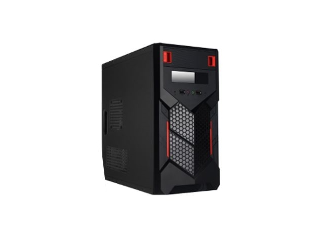 Xtech - Tower - Micro ATX - Black and red - Span - 500W kybd/mse/spkr