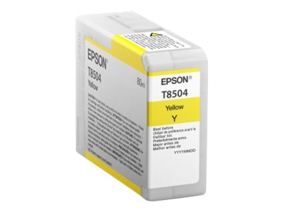 Epson T8504 - 80 ml - amarillo - original - cartucho de tinta - para SureColor P800, P800 Designer Edition, SC-P800