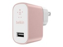 Belkin Metallic Home Charger - Adaptador de corriente - 2.4 A (USB) - oro rosa
