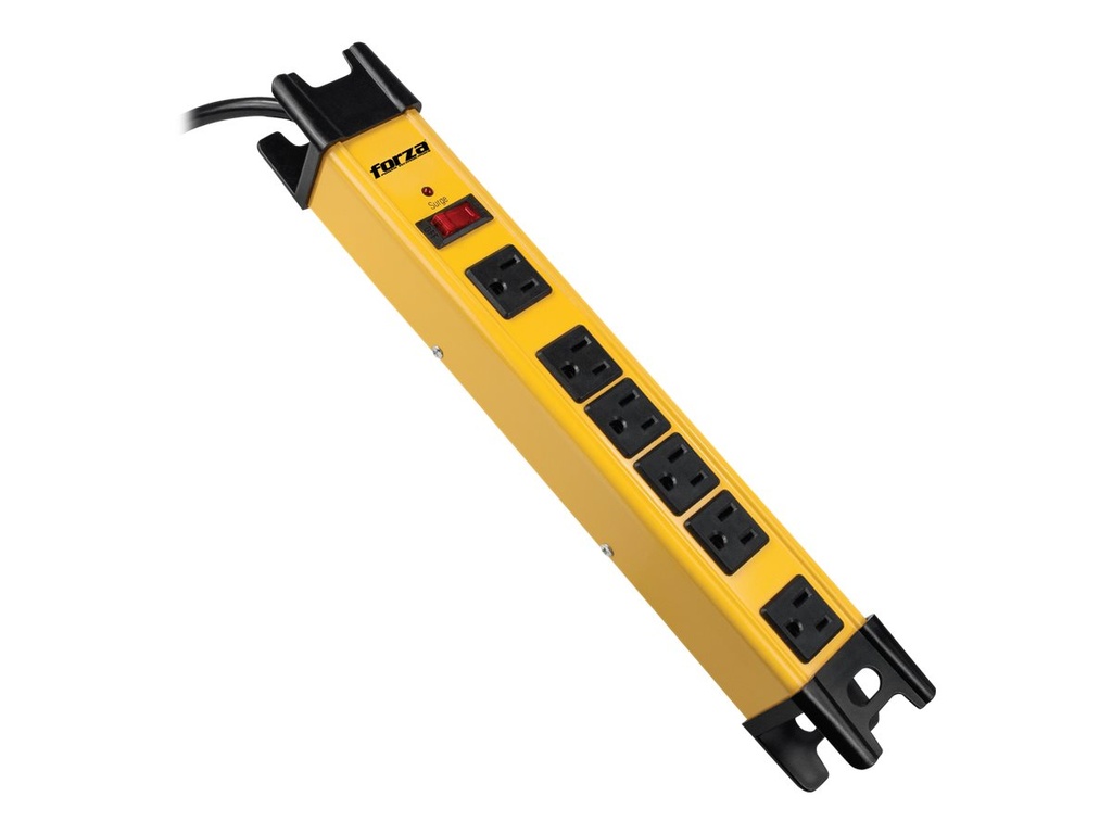 Forza FSP Series FSP-806 - Protector contra sobretensiones - CA 125 V - 1875 vatios - conectores de salida: 6 - 91 cm - amarillo