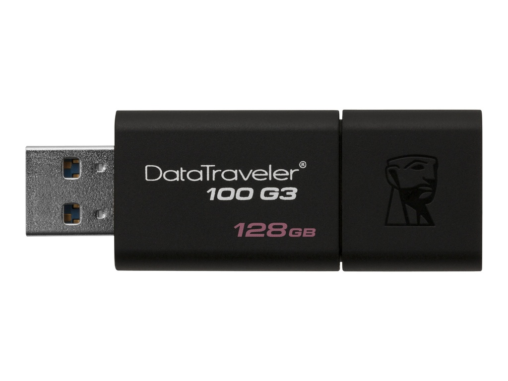 Kingston DataTraveler 100 G3 - Unidad flash USB - 128 GB - USB 3.0 - negro