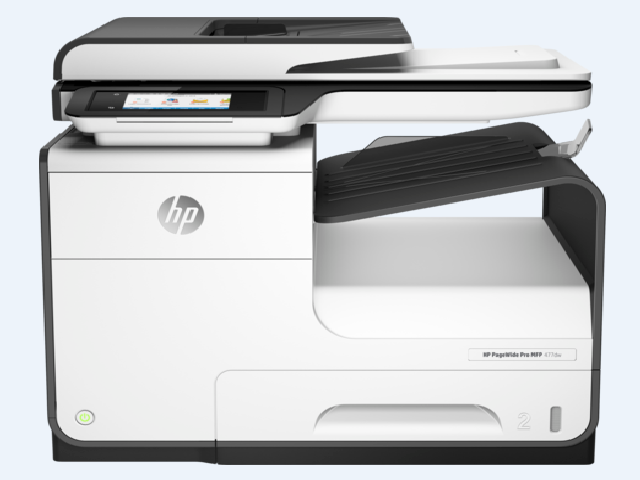 HP PageWide Pro 477DW - Multifuncional inyeccion de tinta - PPM: ISO 40/40ppm MAX 55/55ppm - ADF: Duplex Automático - VPMR: 750 a 4500 páginas - Conexion:Ethernet,USB - 