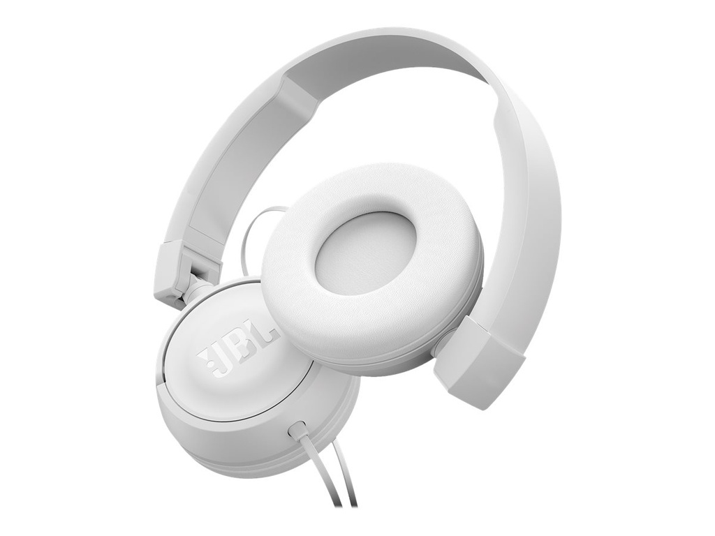 JBL T450 - Auriculares con diadema con micro - en oreja - cableado - conector de 3,5 mm - blanco