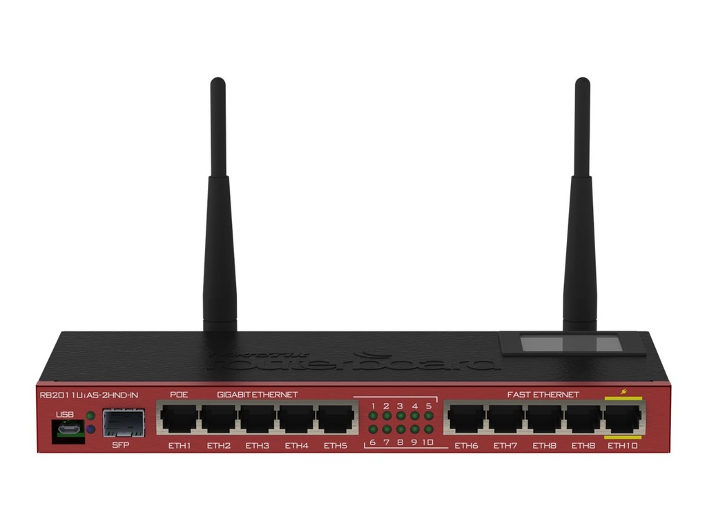 MikroTik RouterBOARD RB2011UiAS-2HnD-IN - Router - GigE - 802.11b/g/n - 2,4 GHz