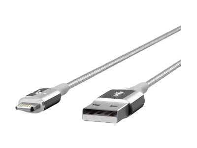 Belkin MIXIT DuraTek Lightning to USB Cable - Cable Lightning - USB (M) a Lightning (M) - 1.22 m - blindado - plata - para Apple iPad/iPhone/iPod (Lightning)