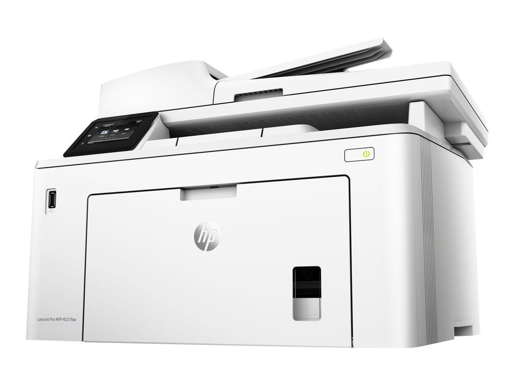 HP LaserJet Pro MFP M227fdw - Impresora multifunción - B/N - laser - Legal (216 x 356 mm) (original) - A4/Legal (material) - hasta 30 ppm (copiando) - hasta 30 ppm (impresión) - 260 hojas - 33.6 Kbps - USB 2.0, LAN, Wi-Fi(n), NFC, host USB 2.0