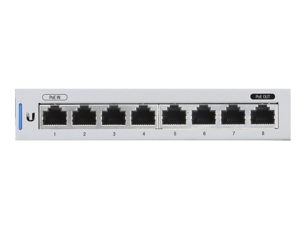 Ubiquiti UniFi Switch US-8 - Conmutador - Gestionado - 8 x 10/100/1000  - sobremesa  - alimentación cc - Administrable