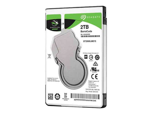 Seagate Guardian BarraCuda ST2000LM015 - Disco duro - 2 TB - interno - 2.5" - SATA 6Gb/s - 5400 rpm - búfer: 128 MB
