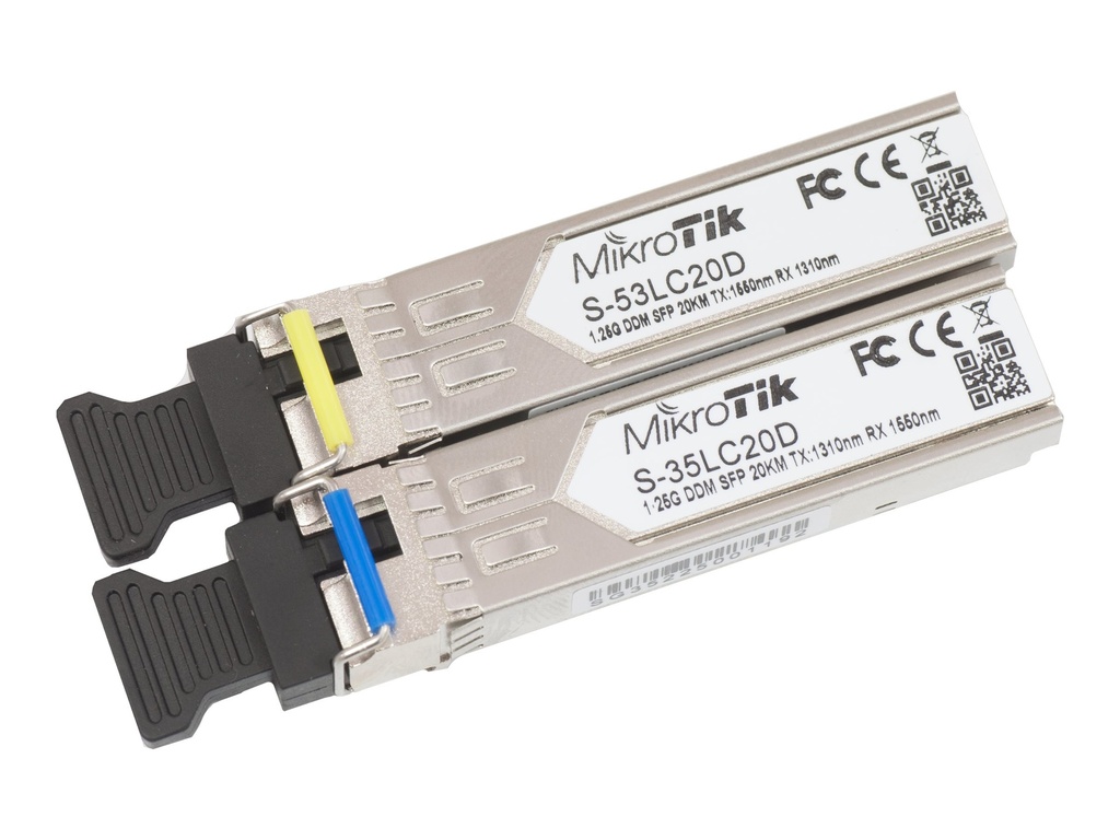 MikroTik S-3553LC20D - Kit - módulo de transceptor SFP (mini-GBIC) - modo simple LC - hasta 20 km - SFP