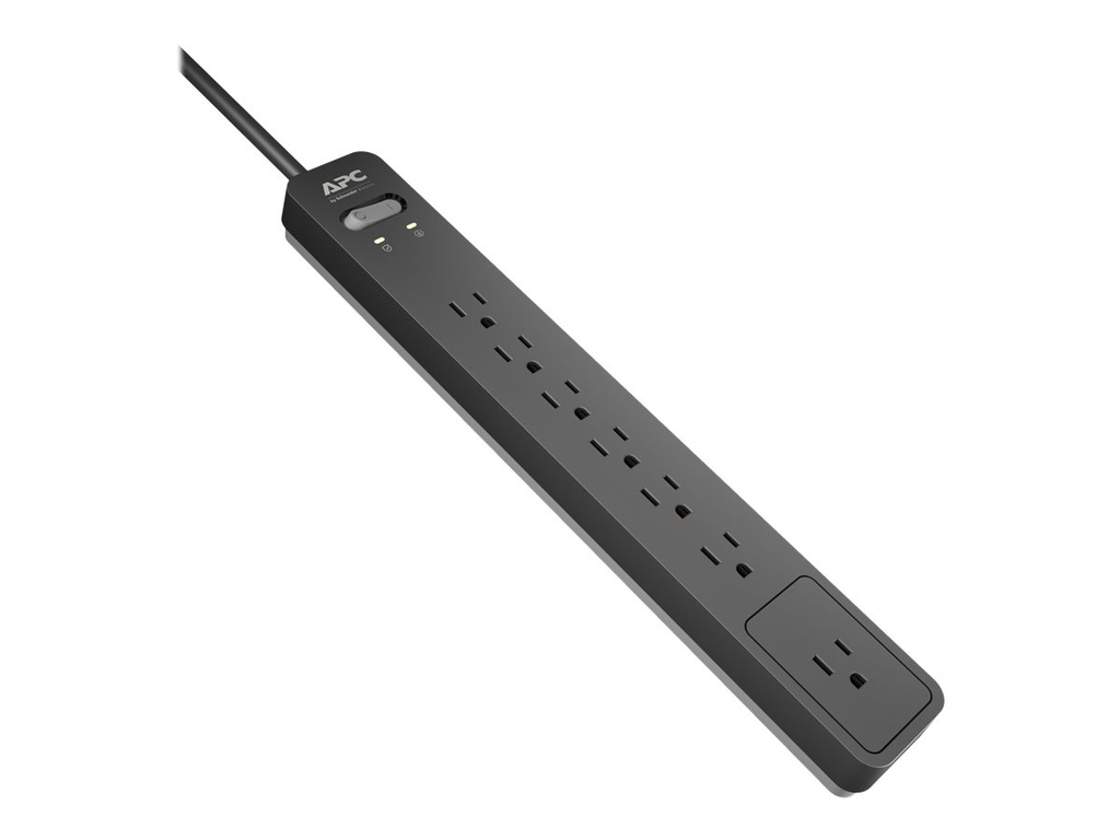 APC Essential Surgearrest PE76 - Protector contra sobretensiones - CA 120 V - conectores de salida: 7 - 1.83 m - gris, negro - para P/N: AR106SH4, AR106SH6, AR109SH4, AR109SH6, AR112SH4, AR112SH6