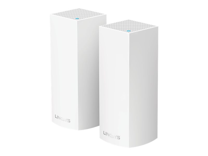 Linksys VELOP Whole Home Mesh Wi-Fi System WHW0302 - Sistema Wi-Fi (2 enrutadores) - hasta 4000 pies cuadrados - malla - GigE - Bluetooth 4.0, 802.11b/g/n/ac - Tres bandas