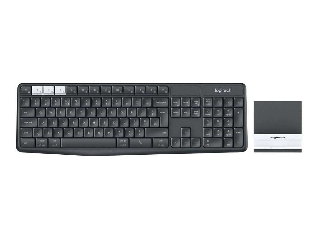 Logitech K375s Multi-Device - Teclado - Bluetooth, 2.4 GHz - grafito, blanco hueso