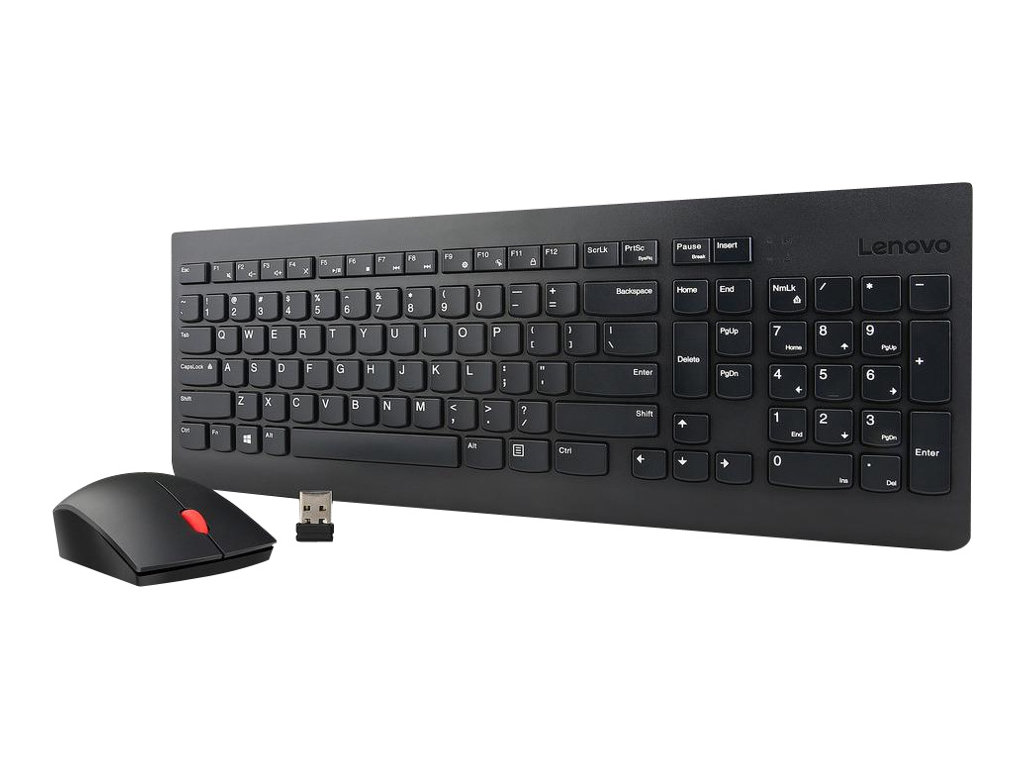 Lenovo Essential Wireless Combo - Juego de teclado y ratón - inalámbrico - 2.4 GHz - EE. UU. - para IdeaPad 3 15; ThinkCentre M70; M90; ThinkPad L15 Gen 2; P14s Gen 1; V50s-07; V55t-15