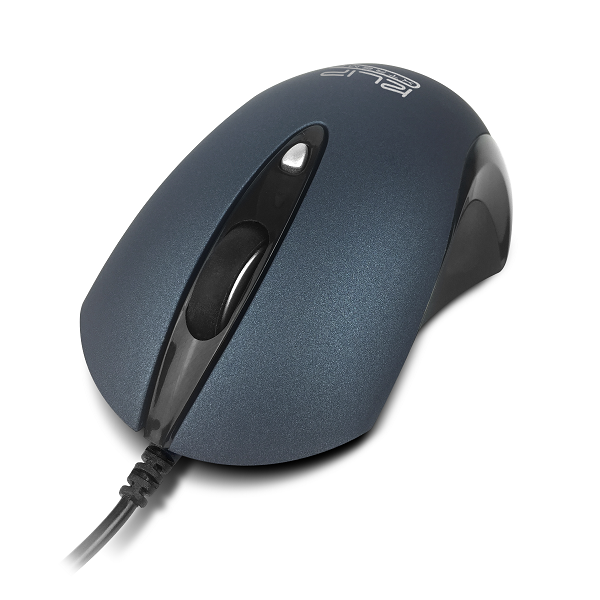 Klip Xtreme ClickQuiet KMO-250 - Ratón - ergonómico - óptico - 3 botones - cableado - USB - azul
