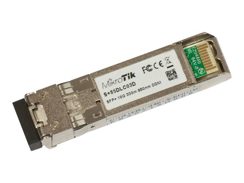 MikroTik S+85DLC03D - Módulo de transceptor SFP+ - 10 Gigabit Ethernet - SFP+ / LC de modos múltiples - hasta 300 m - 850 nm - Dual LC UPC - 850nm
