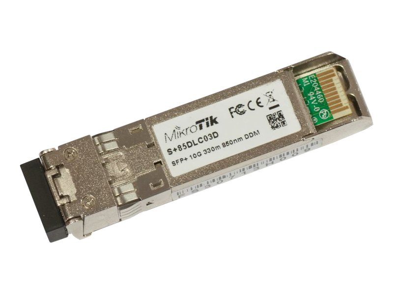 MikroTik S+85DLC03D - Módulo de transceptor SFP+ - 10 Gigabit Ethernet - SFP+ / LC de modos múltiples - hasta 300 m - 850 nm - Dual LC UPC - 850nm