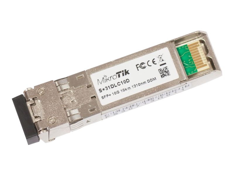 MikroTik S+31DLC10D - Módulo de transceptor SFP+ - 10 Gigabit Ethernet - SFP+ / modo simple LC - hasta 10 km - 1310 nm