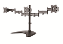 Klip Xtreme KPM-321 - Base para 3 pantallas LCD (brazo ajustable) - plástico, acero de alta calidad - negro - tamaño de pantalla: 13"-27" - soporte para escritorio