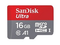 SanDisk Ultra - Tarjeta de memoria flash (adaptador microSDHC a SD Incluido) - 16 GB - A1 / UHS Class 1 / Class10 - microSDHC UHS-I