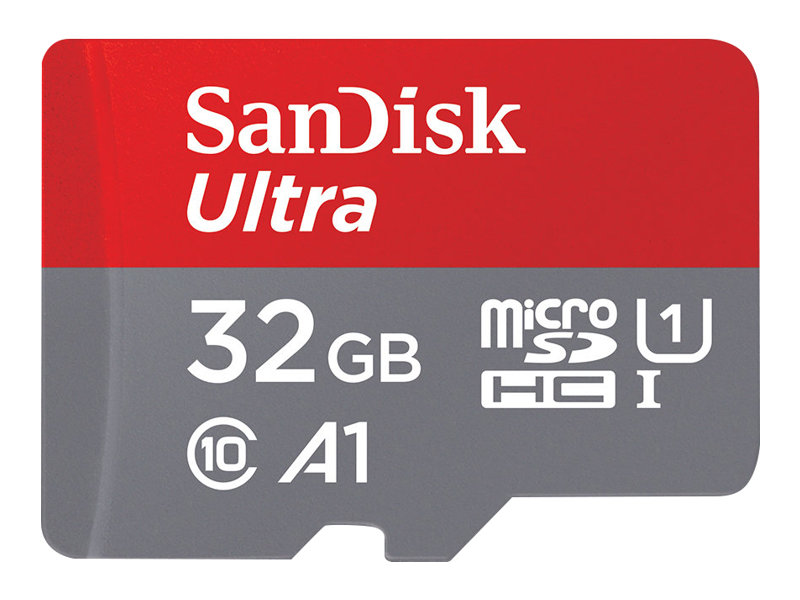 SanDisk Ultra - Tarjeta de memoria flash (adaptador microSDHC a SD Incluido) - 32 GB - A1 / UHS Class 1 / Class10 - microSDHC UHS-I