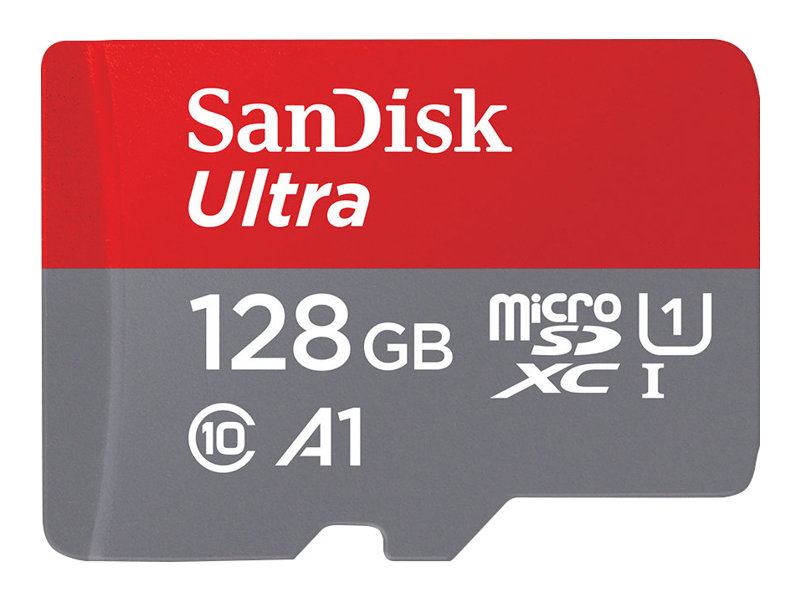 SanDisk Ultra - Tarjeta de memoria flash (adaptador microSDXC a SD Incluido) - 128 GB - A1 / UHS Class 1 / Class10 - microSDXC UHS-I