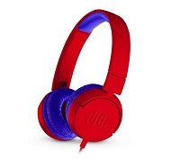 JBL JR300 - Auriculares con diadema - en oreja - cableado - conector de 3,5 mm - rojo araña