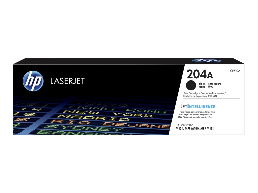 HP 204A - Negro - original - LaserJet - cartucho de tóner (CF510A) - para Color LaserJet Pro M154a, M154nw, MFP M180n, MFP M180nw, MFP M181fw