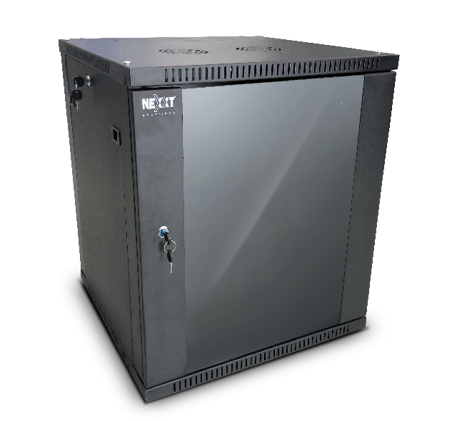 Nexxt Solutions SKD - Armario - instalable en pared - RAL 9005, negro barniz - 18U - 19"