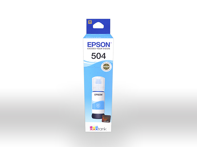 Epson 504 - 70 ml - cián - original - recarga de tinta - para EcoTank L4150, L6161, L6171, L6191