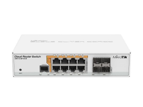 MikroTik Cloud Router Switch CRS112-8P-4S-IN - Conmutador - L3 - Gestionado - 18 x 10/100/1000 (PoE) + 4 x SFP - sobremesa, montaje en rack - PoE+ - alimentación de CC