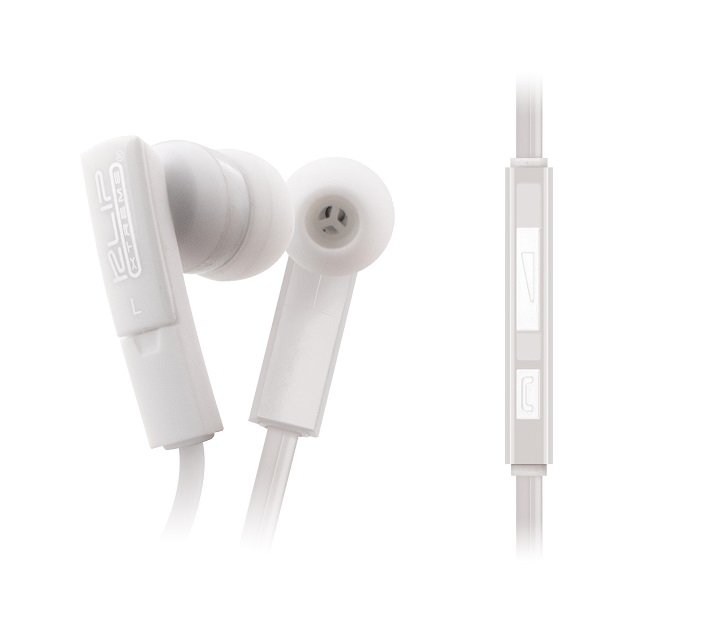 Klip Xtreme BeatBuds KHS-220 - Auriculares internos con micro - en oreja - cableado - conector de 3,5 mm - blanco